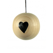 Χριστουγεννιάτικη Μπάλα Καφέ με Μαύρη Καρδιά (6cm)